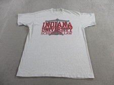 VINTAGE Indiana University Shirt Adult 2XL XXL Gray Law USA Made Single Stitch