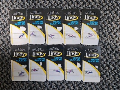 Lot Of 10 Packs Of Lindy Micro Slick Jigs 1/48oz Rainbow