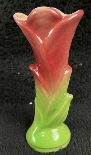 Shawnee Pottery 1135 Pink & Green Bud Vase Made in the USA Cottagecore Granny