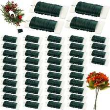 48 Pack Green Floral Wire 38 Yards 22 Gauge Flexible Paddle Florist Christmas...