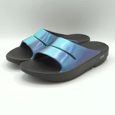 OOFOS OOahh Luxe Recovery Slide Midnight Spectre Unisex Men's 6 / Women's 8