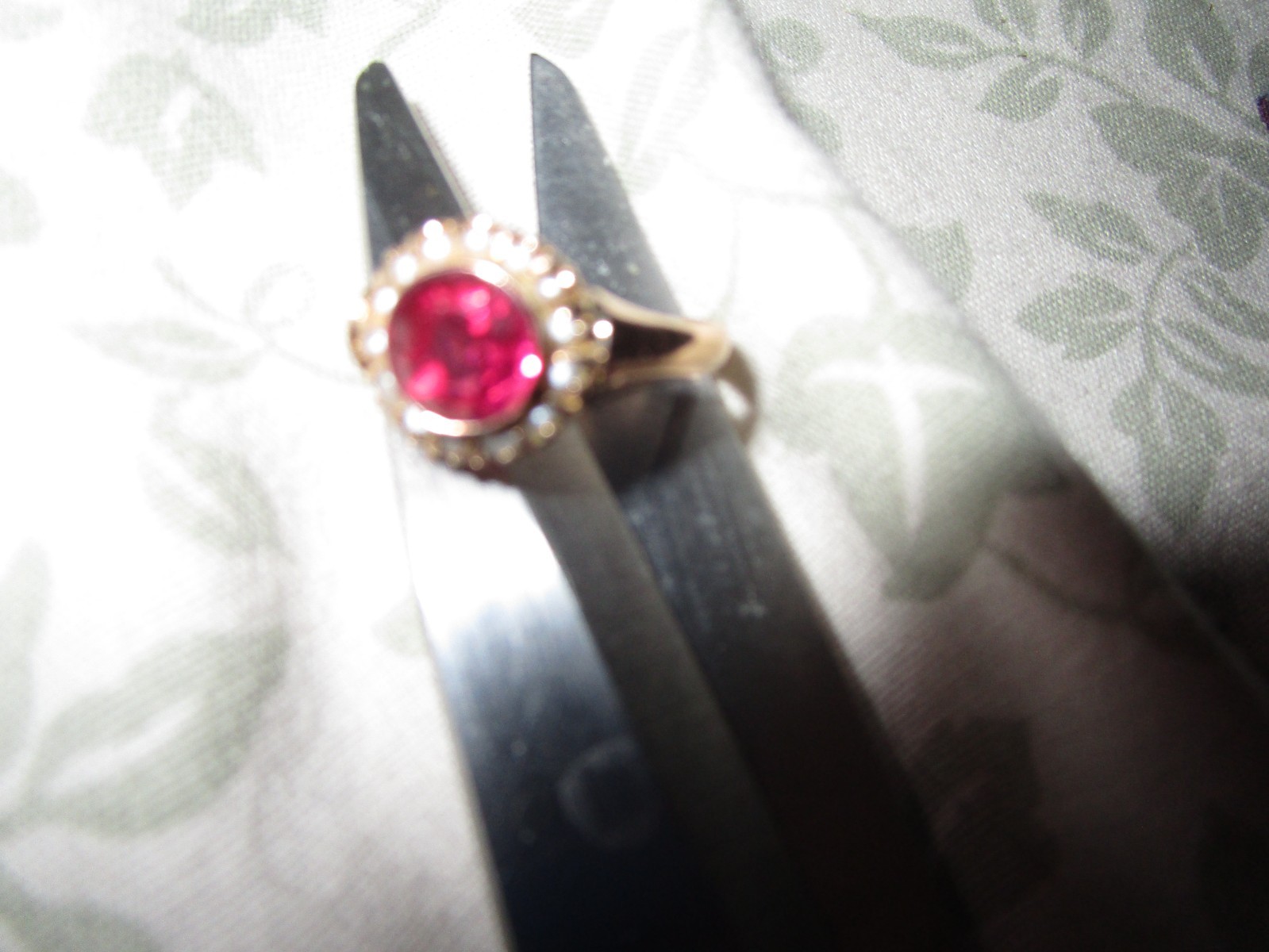Authentic Antique Victorian Gold Ring Ruby w Seed… - image 9
