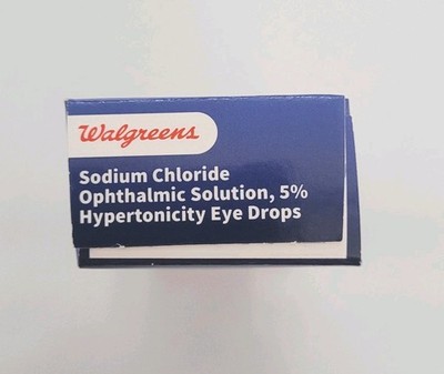 Walgreens Sodium Chloride Ophthalmic 5% Hypertonicity Eye Drops Exp 10/27 NIB 