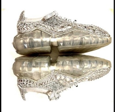 Jimmy Choo Diamond F Suede Crystal Embellished  Sneakers Eu 37 