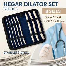 New Premium Hegar Dilator Set Uterine Urethral Diagnostic Surgical Sounds 8Pcs