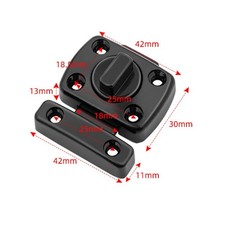 42mm Door Latch Sliding Bolt Lock Rotating Door Lock Hardware Black