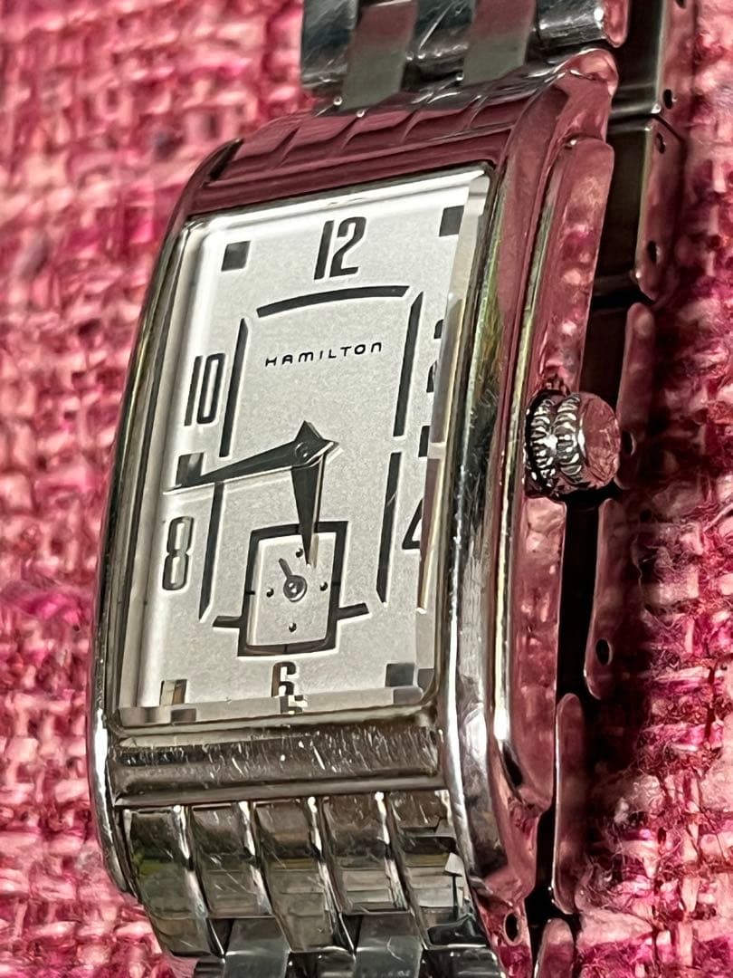 Hamilton Watch Rectangular Analog Cream Dial Stai… - image 5
