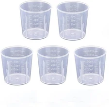 30ml Plastic Liquid Measuring Cups -Mini Clear Kitchen Medicine Cups Transparent