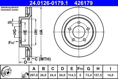 2 x ATE 24.0126-0179.1 Bremsscheibe für CHRYSLER