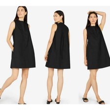 Everlane Cotton Poplin Sleeveless Shirt Dress Size 8 Black NWOT