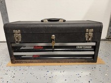 Craftsman Rally Portable Metal Tool Chest Box 2 Drawer Racing W Key - Vintage