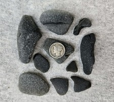 10 Genuine Black Sea Glass 76g Pirate Glass Beach Found Puerto Rico 008