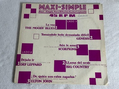 Maxi Simple Para Difusion 12  Comp - DEF LEPPARD, GENESIS, SCORPIONS, ELTON JOHN