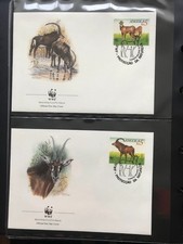 Angola 1990 Satz WWF Riesenrappenantilope illustrierte Ersttagsbriefe