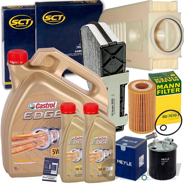 Filterset Satz+Castrol 5W30 ÖL FüR Mercedes C E Klasse GLK W204 W212 X204 CDI-image