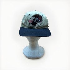 VTG RARE 90  s Looney Tunes TAZ Tasmanian Devil Beige SnapBack Cap Adult
