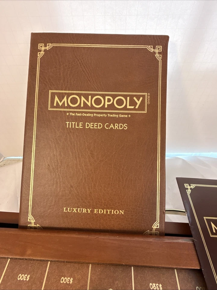 Burl Wood Monopoly Luxury Edition Wooden Board Game - Image 3 of 4