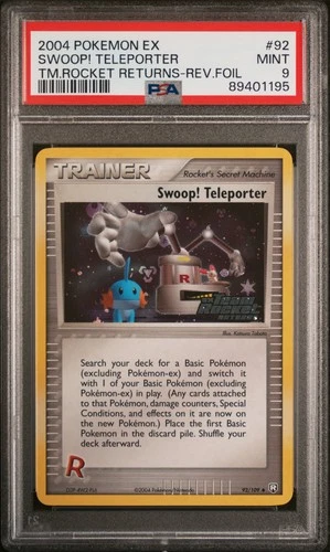 2004 POKEMON EX TEAM ROCKET RETURNS #92 SWOOP! TELEPORTER-REVERSE FOIL PSA 9