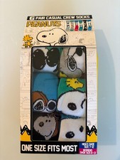 6-pack of Peanuts character casual crew socks for men and women