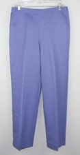 ALFRED DUNNER Women's Blue SZ 12 Pull-on Dress Pants Elastic at Waist Pockets