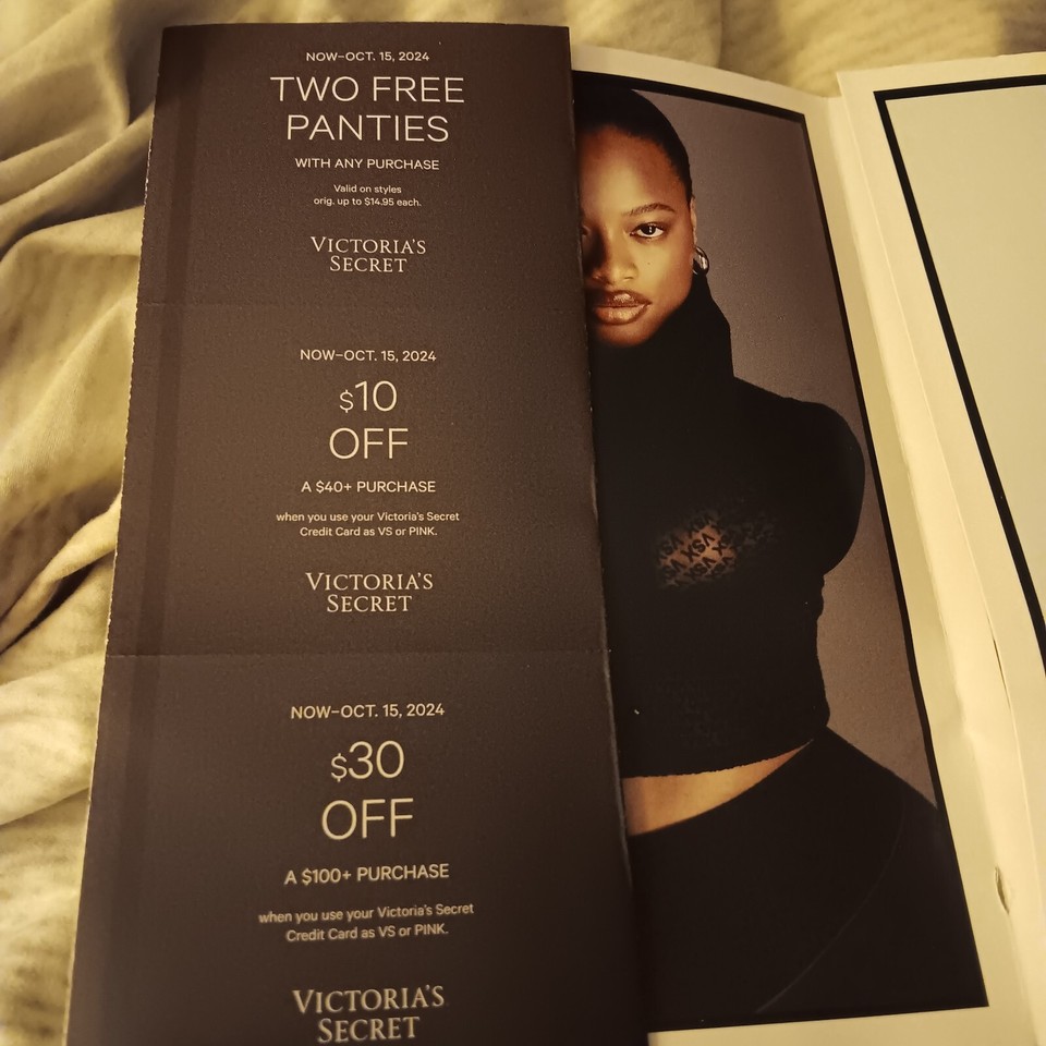 1 Set Victorias Secret Coupons including $10 Off $40, $30 Off $100+Exp ...