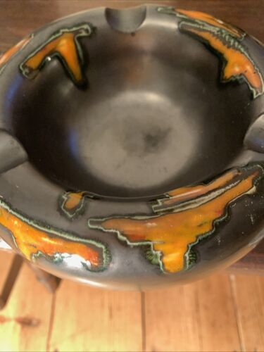 Vtg French 70s Black Funky PoP-Art Studio Poterie Perigordine Herbal Smoke Pot - Picture 10 of 10