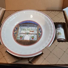  WATKINS Collector Holiday Memories Pie Plate 2000 Brand New In Box With Spice