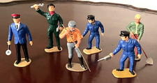 LOT OF VINTAGE SIX FIGURES AT WORK for  G  SCALE TRAIN LAYOUT