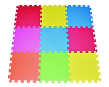 Color Solid Foam Tile Puzzle Play Mat 9-SQFT Soft Floor Baby Exercise Protection