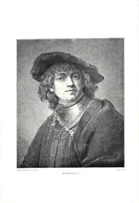 Rembrandt Art Print Vintage by Brown's Famous Pictures 5 1/2" by 8"