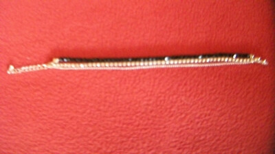 Armband schwarz gold dreireihig multi 20,5 cm Steine edel