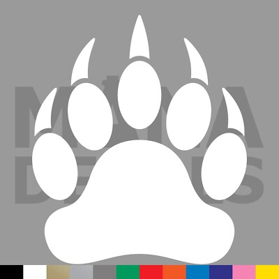 #ad Bear Paw Vinyl Die Cut Decal Sticker Claws Print Grizzly Black Brown Polar $2.49