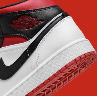 New Nike Air Jordan 1 Mid Shoes Gym Red Black Toe White DQ8426-106