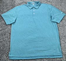 Peter Millar Summer Comfort Polo Shirt Men's 2XL Green Striped Golf Summer