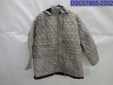 Totes Womens Xl Titanium Gray Geometric Quilted Coat With Hood 889260859494
