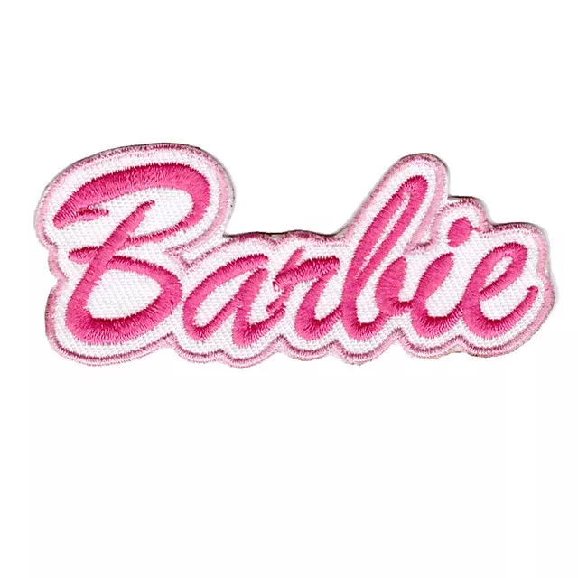 Pink Barbie Logo Iron On patch Sew On transfer logo Badge - Brand New