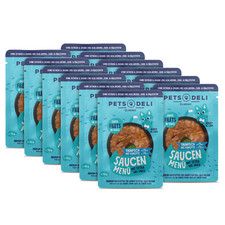 Pets Deli Getreidefreies Nassfutter Saucen Menü für Katzen mit Thunfisch 12x70g