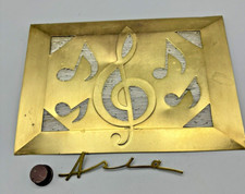 Vintage Aria Musical Instrument Metal Logo Emblem Treble Clef  Knob from Organ