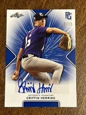 GRIFFIN HERRING 2021 LEAF PERFECT GAME BLUE AUTOGRAPH #8/15 LSU, YANKEES