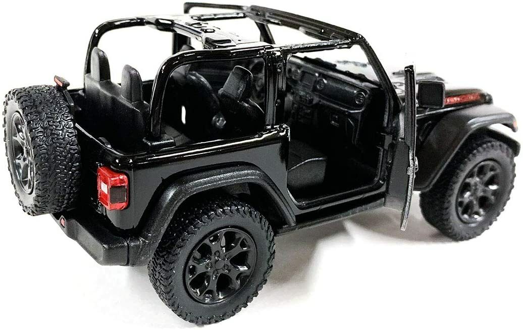 2018 Jeep Wrangler Rubicon Convertible Black Diecast Model Toy Car 1:34 Scale 5"