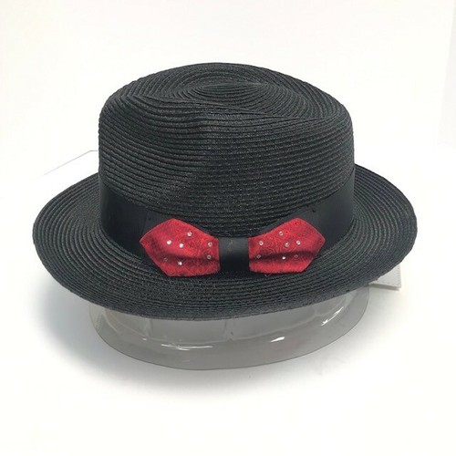 Hat Band Red Rhinestone Bow Size 