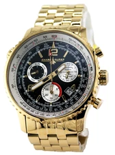 NEW CHASE DURER CDW-0074 SWISS  CHRONOGRAPH STEEL SAPPHIRE GOLD WATCH 49.5MM