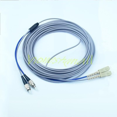 Armored MM Duplex Fiber Optic Cable Patch Cord 62.5/125 SC to FC 3M