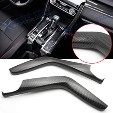 Carbon Fiber Style Gear Shift Panel Stripe Cover Trim For Honda Civic 2016-2021