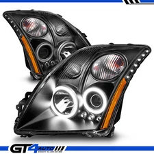 For 07 08 09 10 11 12 Sentra Hyper-LED Halos Chrome Projector Headlight Set