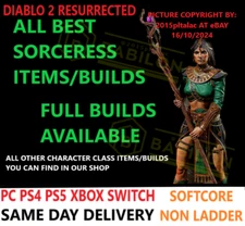 ✅PC PS4 PS5 XBOX SWITCH✅ SORCERESS ALL BEST ITEMS BUILD DIABLO 2 RESURRECTED D2R