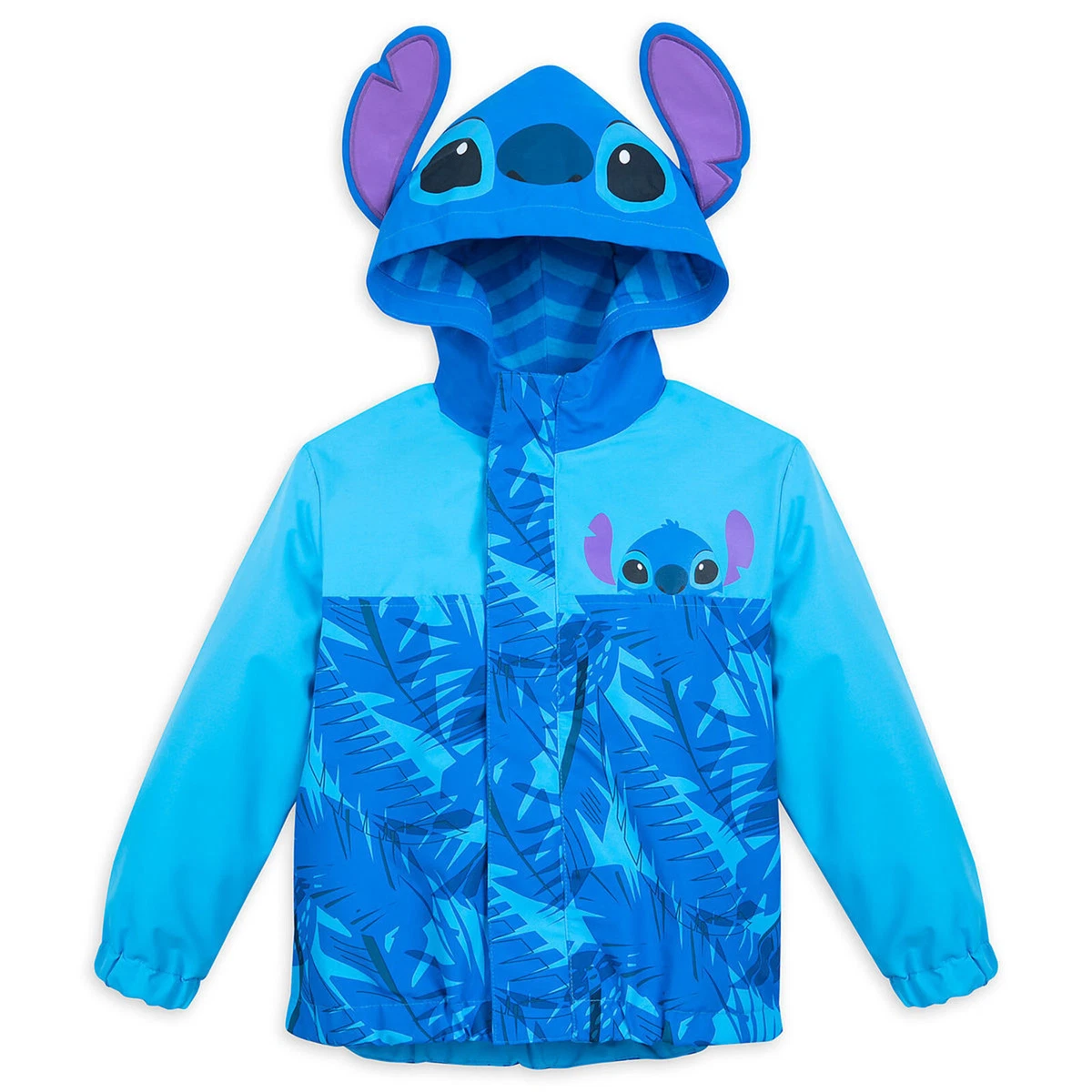 Disney Stitch Packable Rain Jacket and Attached Carry Bag for Kids (Size 5/6)