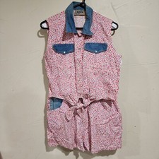 Vtg Dead Stock Sasson Short Suit Set 80s 90s Floral Tie Tank Top Retro Mom Sz M