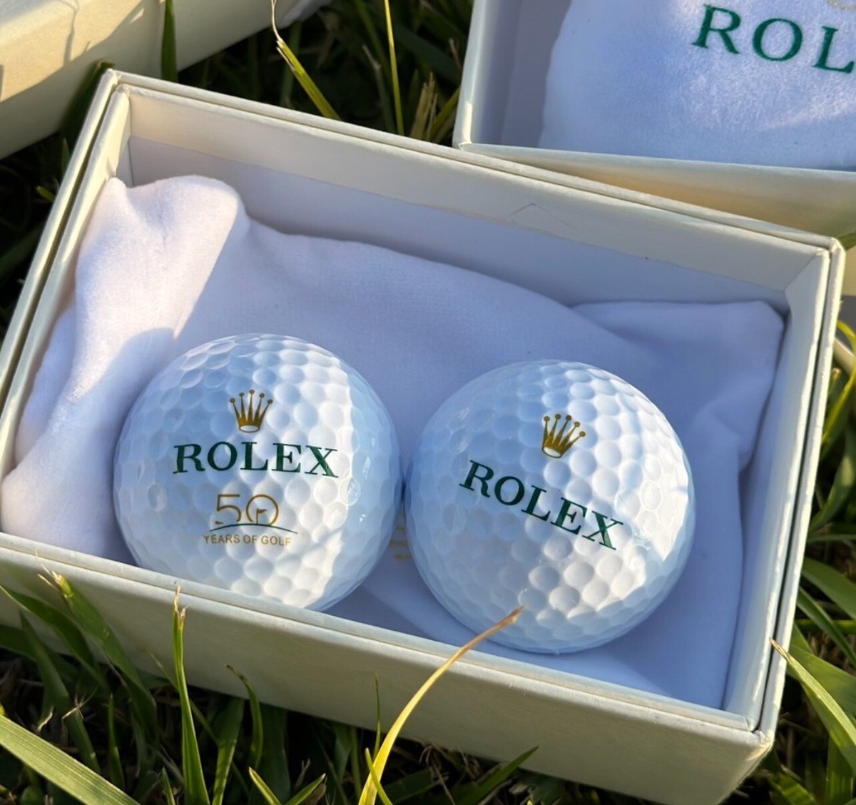 ROLEX ゴルフボールセット Rare ROLEX 50th Anniversary Golf Ball Set For Two pouch