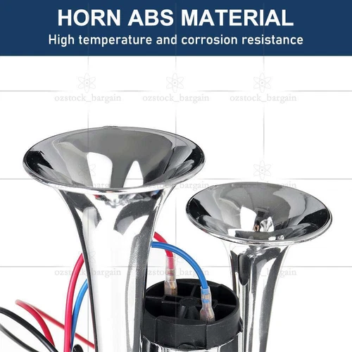 600DB 12V Car Air Horn Kit Loud Speaker Dual Trumpet Compressor Truck Vehicle Oz - Picture 6 of 12